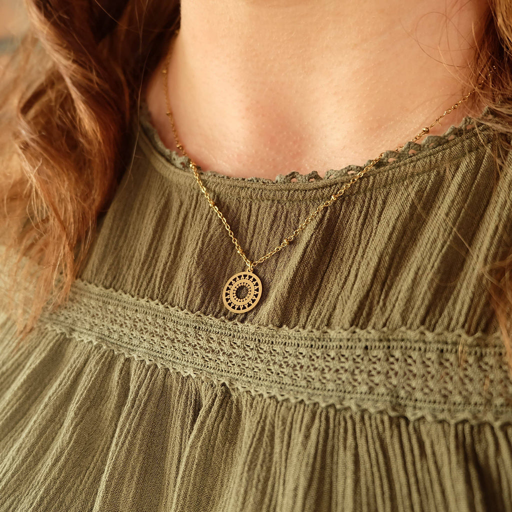 Gold Mandala Necklace