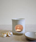 Handmade Wax Melt Burners: Speckled White