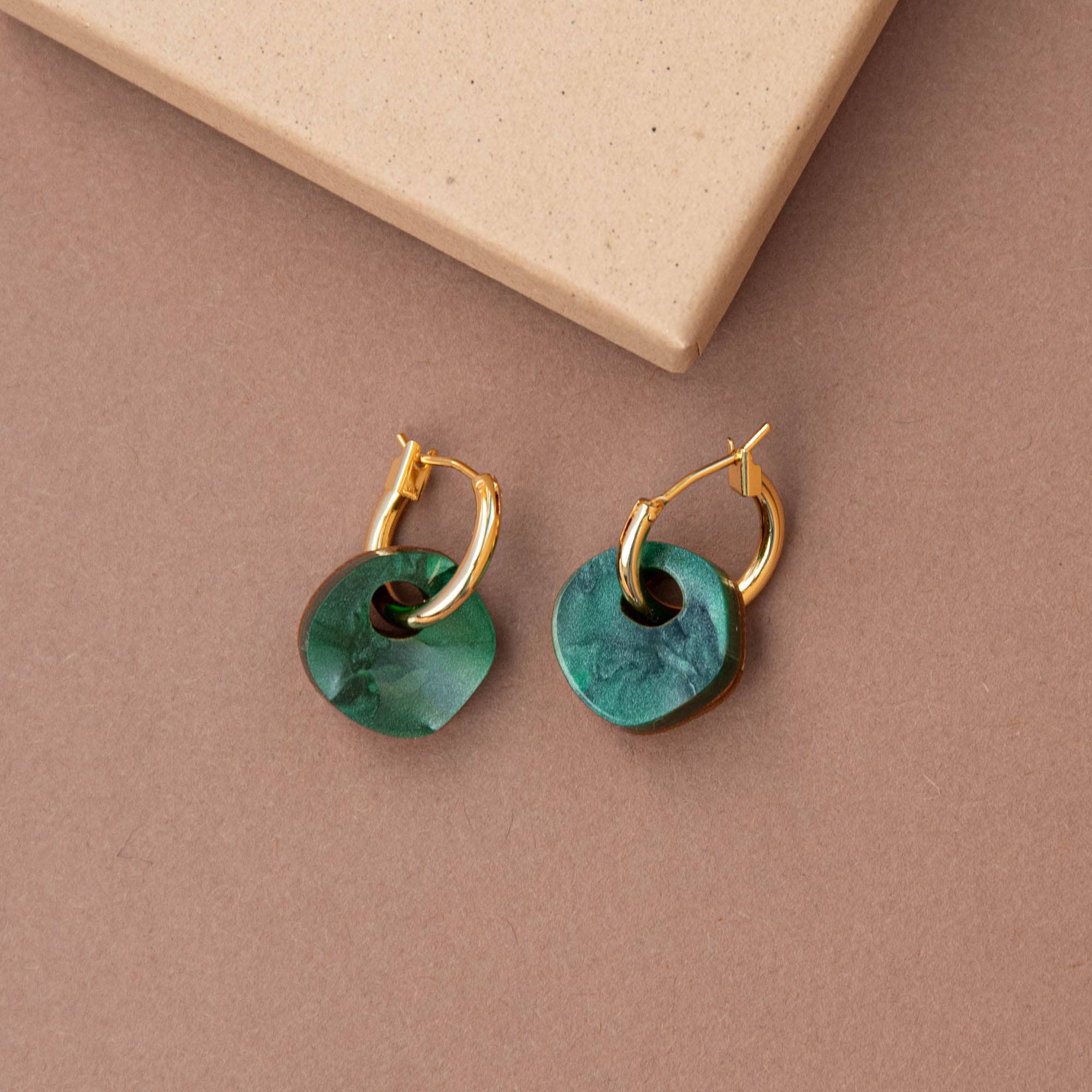Surround Hoop Earrings : Teal