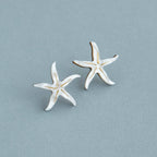 Starfish Pearly White Stud Earrings