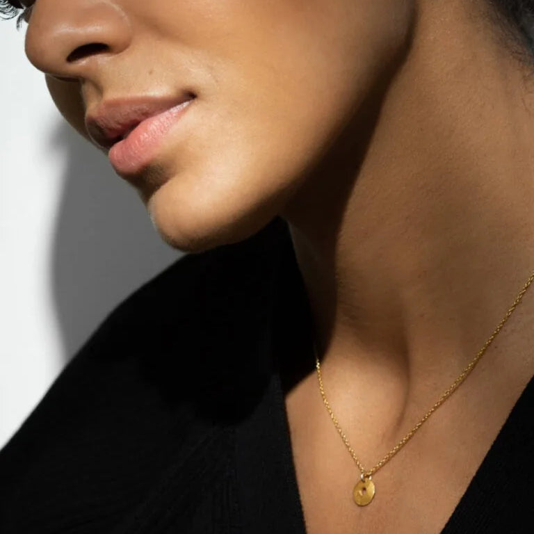 Gold Satin Tolvan Necklace