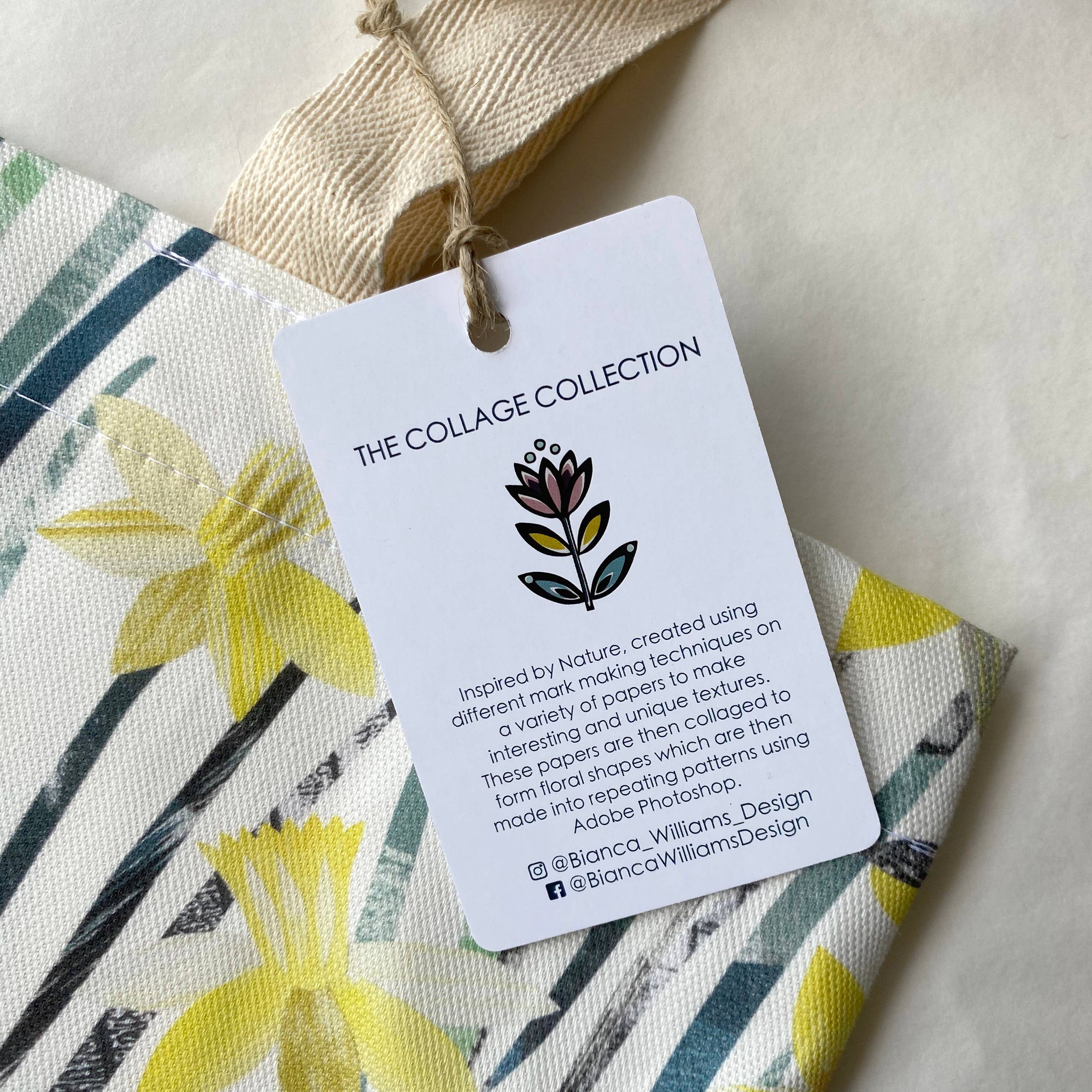 Collage art piece with a 'The Collage Collection' tag on a neutral background