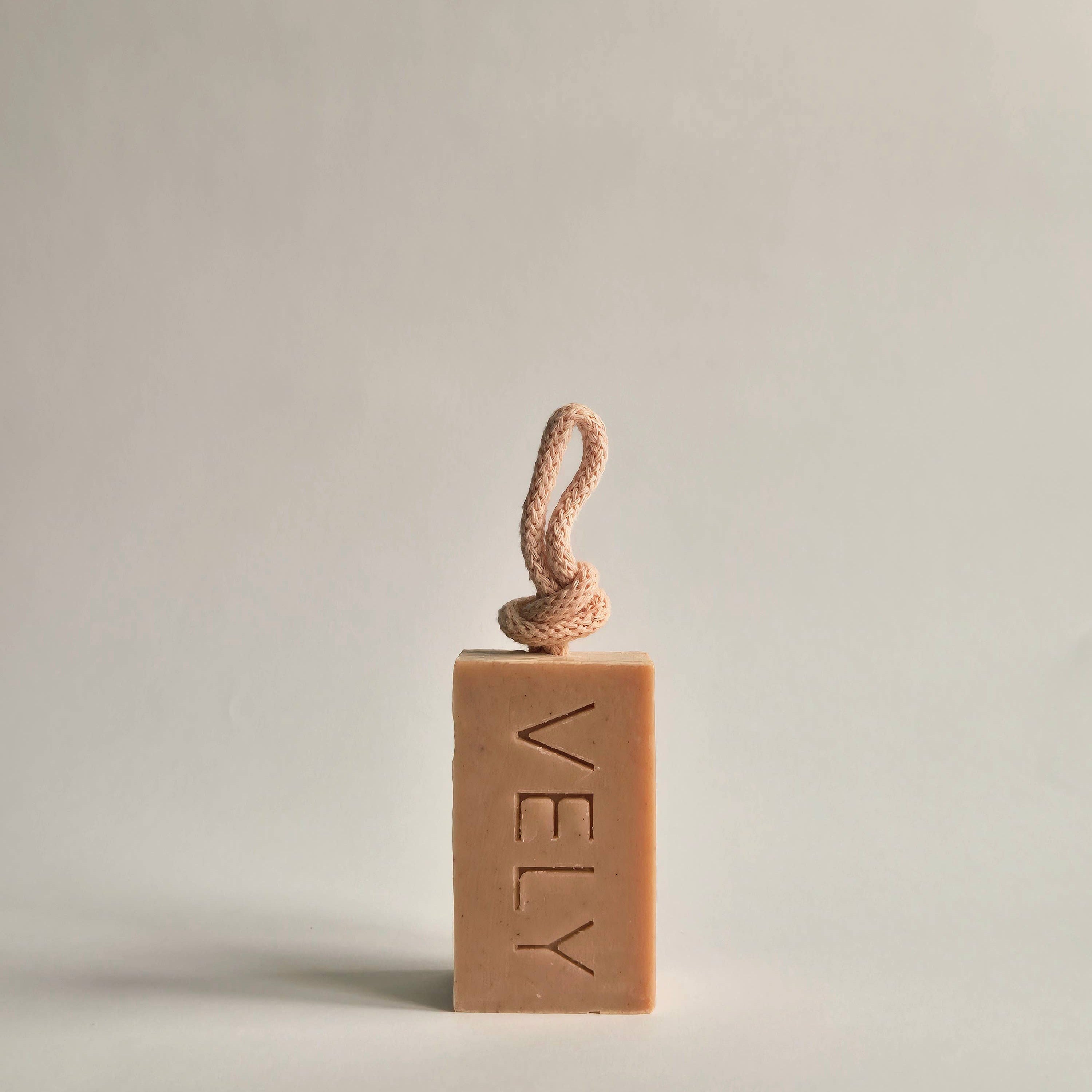 Vely Soapery “Amelie” Natural Handmade Soap On A Rope With Pink Clay
