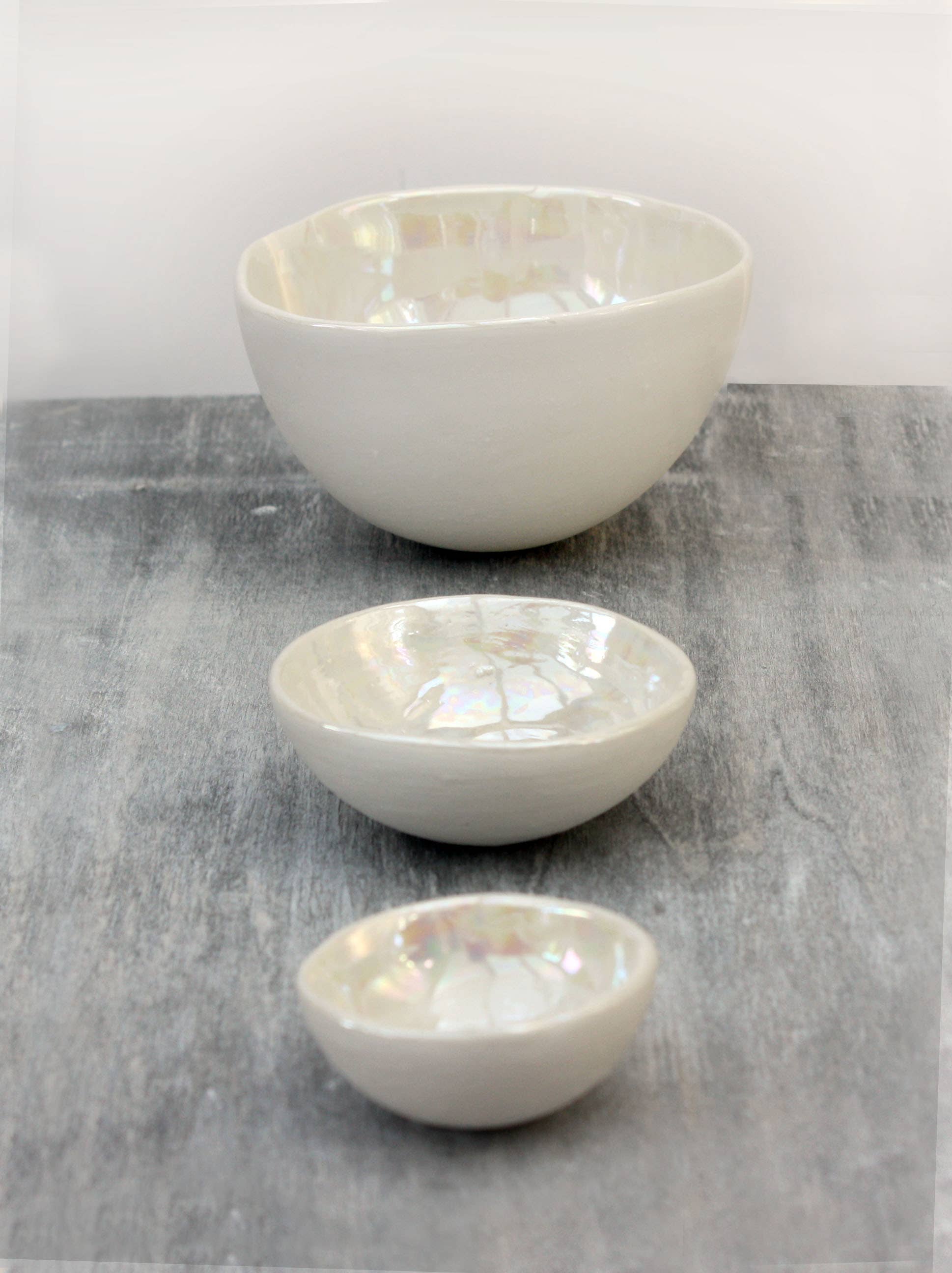 Pearl And White Bowls: Small