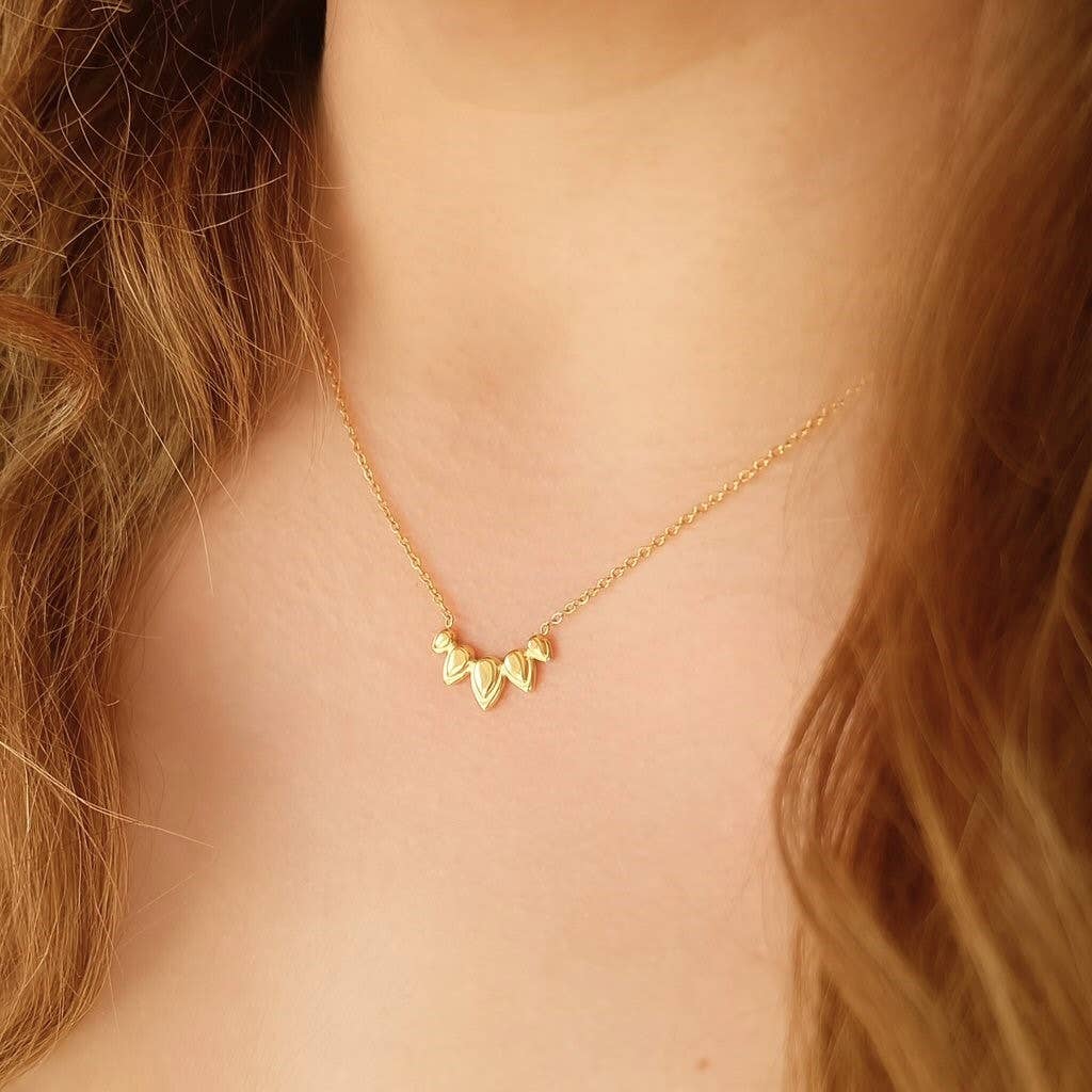 Gold Waterproof Petal Necklace – Dainty Everyday Jewellery