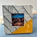 Mustard Herringbone Photo Frame - Wall Hanging