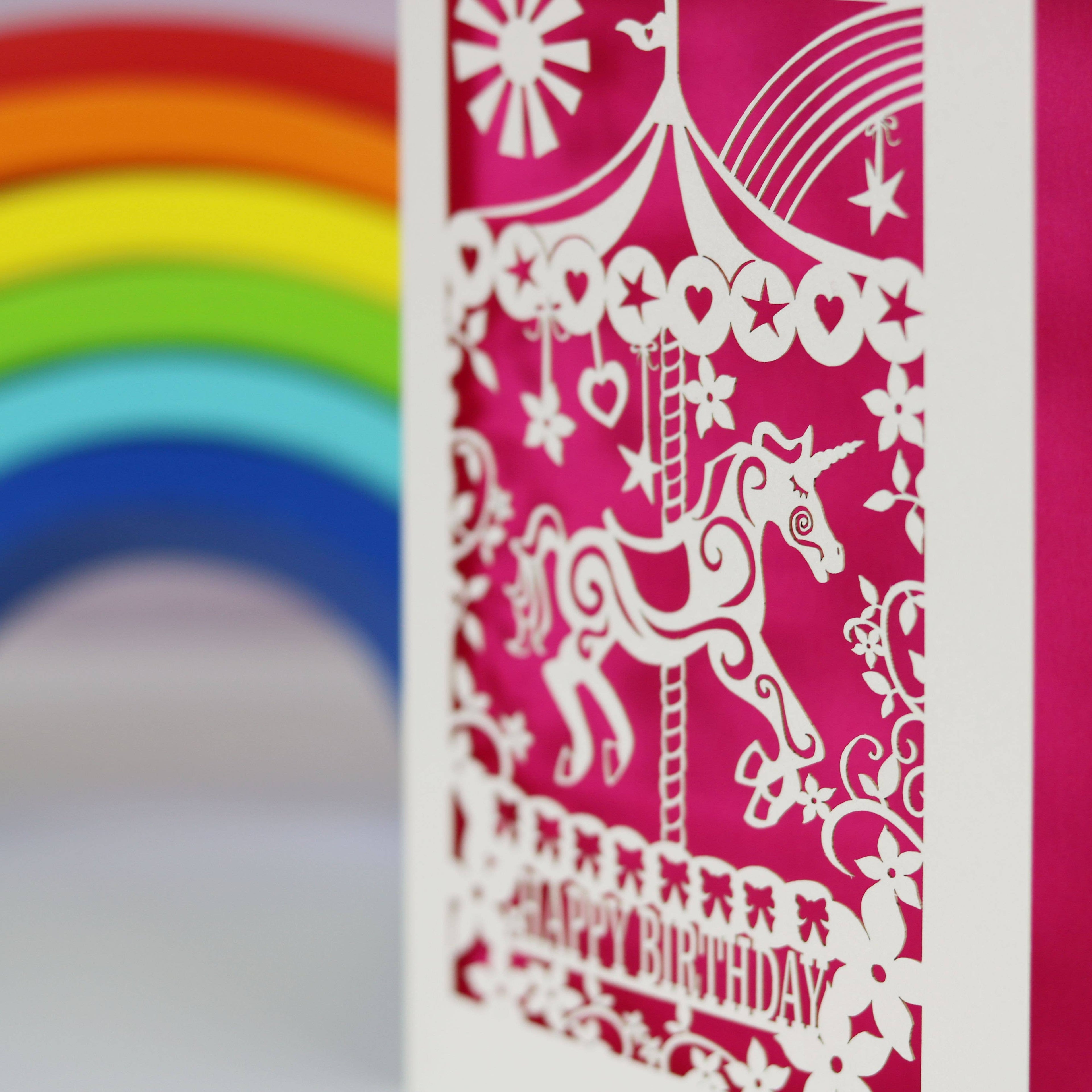 Carousel A6 Laser Cut Birthday Card
