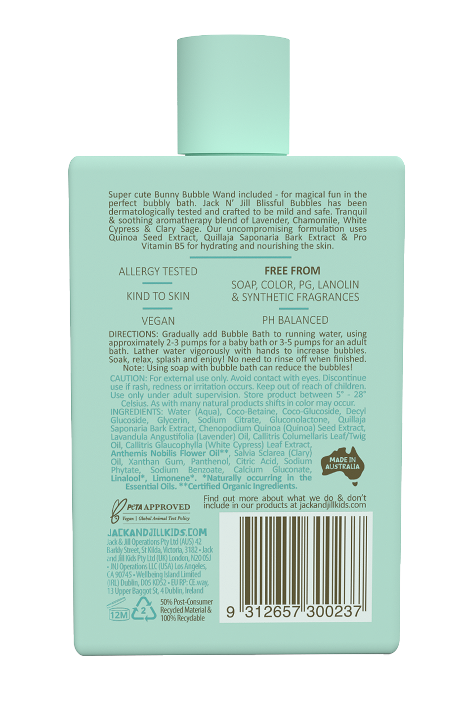 Bubble Bath with Bubble Wand - Natural 300mL