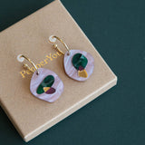 Puddle Hoop Earrings : Teal
