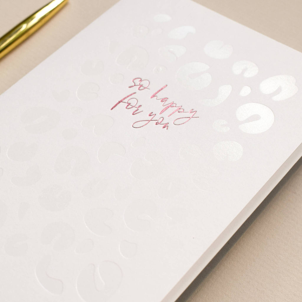 So Happy / Leopard Print - Luxury Greetings Card