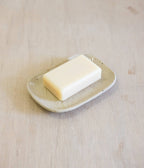 Handmade Ceramic Soap Dish: Speckled White