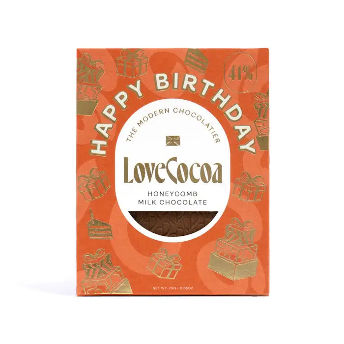 Happy Birthday - Honeycomb Milk Chocolate Bar