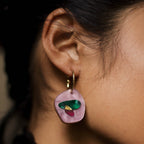 Puddle Hoop Earrings : Teal