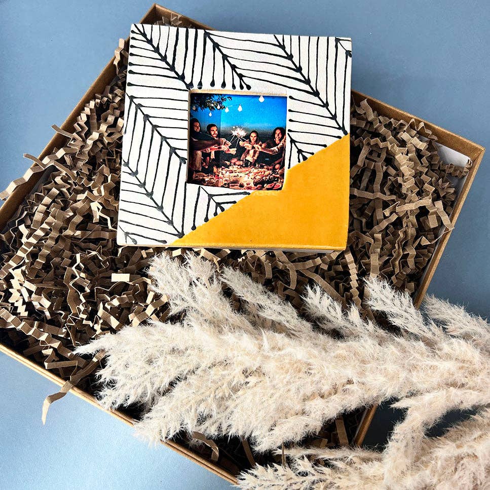 Mustard Herringbone Photo Frame - Wall Hanging
