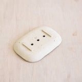Handmade Ceramic Soap Dish: Speckled White