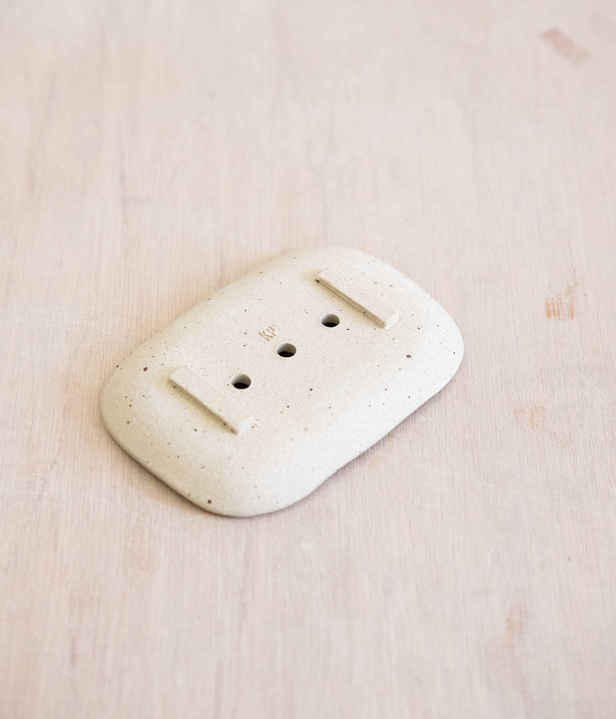 Handmade Ceramic Soap Dish: Speckled White