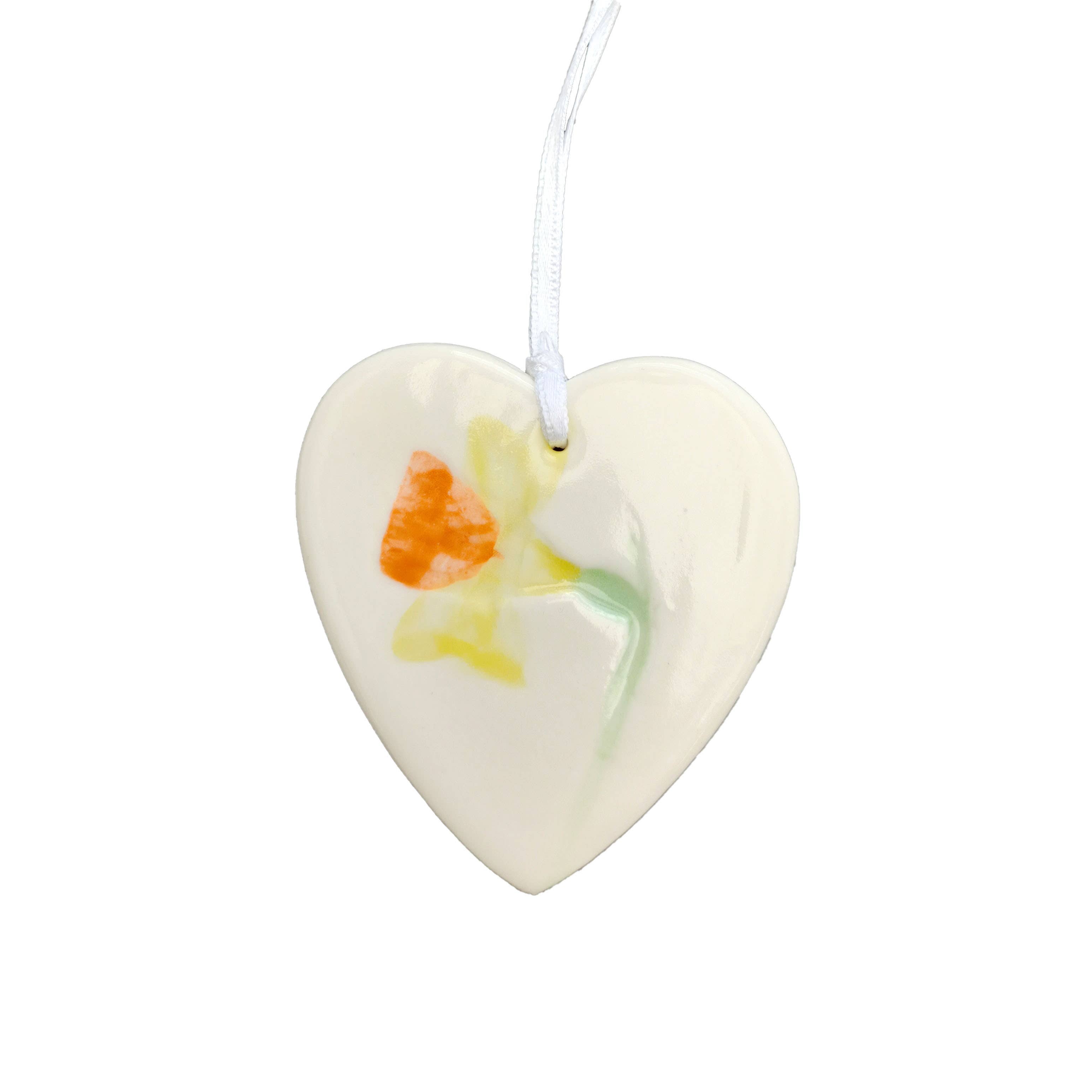 Daffodil Handmade Ceramic Heart