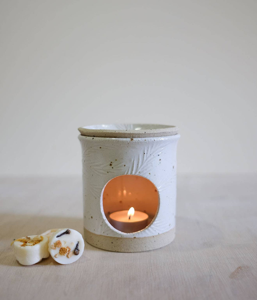 Handmade Wax Melt Burners: Speckled White