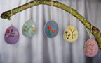 Handmade Large Felt Floral Easter Eggs (Pack of 5)