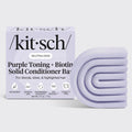 Kitsch purple toning solid conditioner bar packaging on a white background