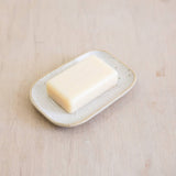 Handmade Ceramic Soap Dish: Speckled White