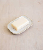 Handmade Ceramic Soap Dish: Speckled White