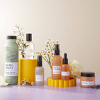 Collection of UpCircle skincare and wellness products on a light background