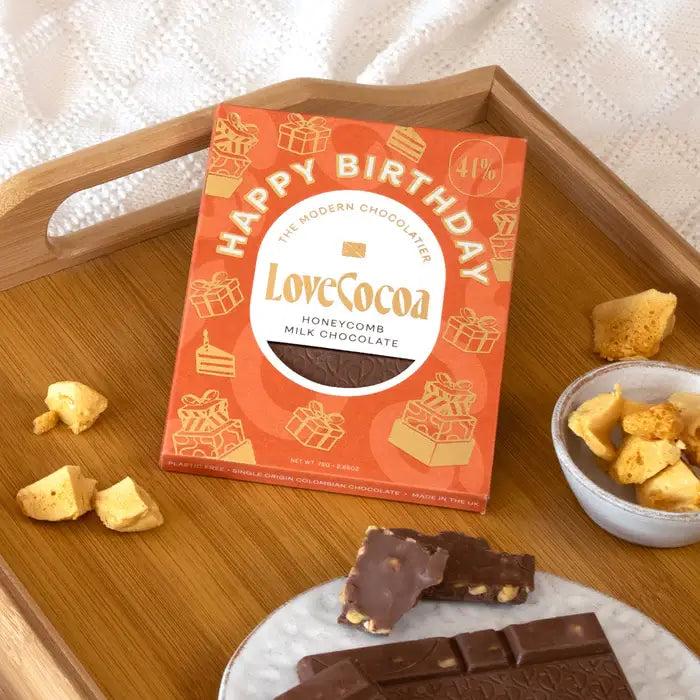 Happy Birthday - Honeycomb Milk Chocolate Bar