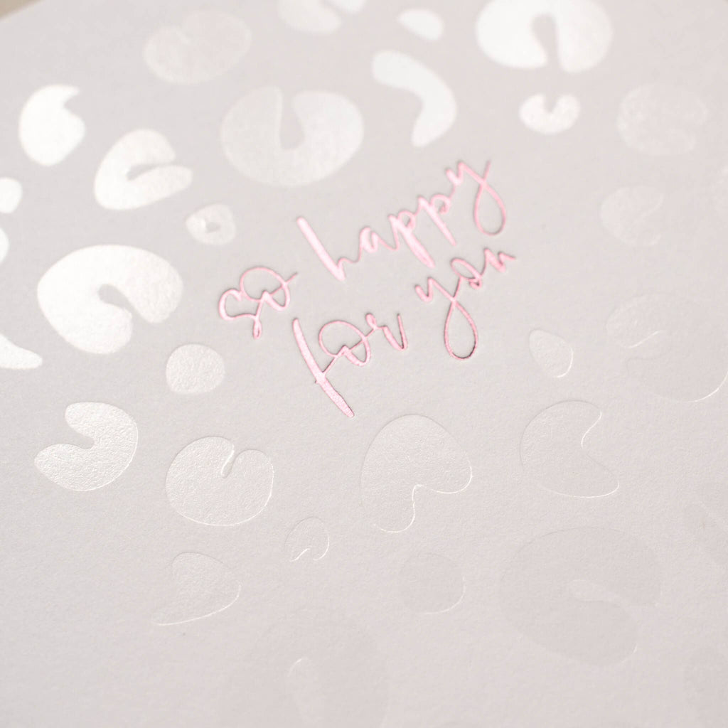So Happy / Leopard Print - Luxury Greetings Card