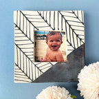 Black Herringbone Wall Photo Frame - Wall Hanging
