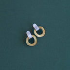 Around Brass Stud Earrings : Lilac