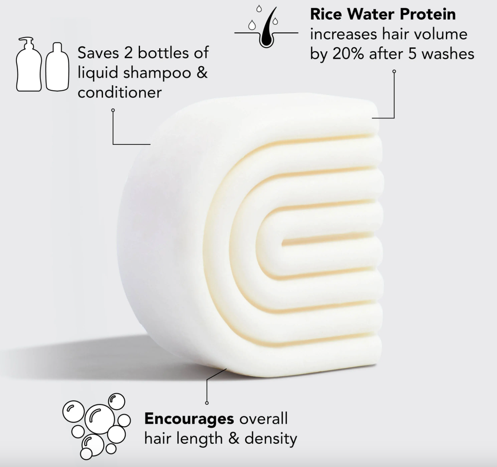 Kitsch Rice Water Conditioner Bar with text highlighting benefits on a white background