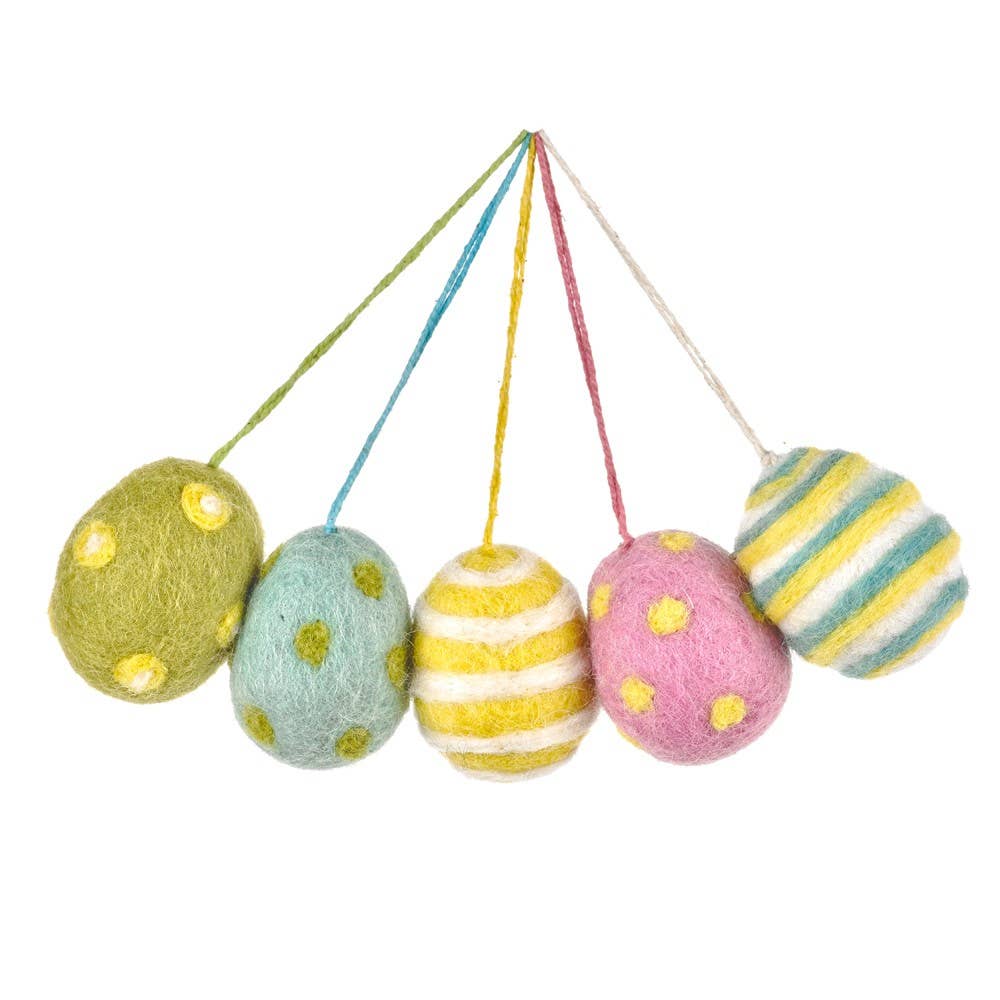 Handmade Felt Small Easter Eggs (Set of 5)