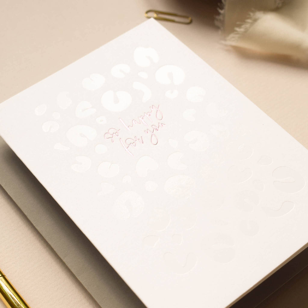 So Happy / Leopard Print - Luxury Greetings Card