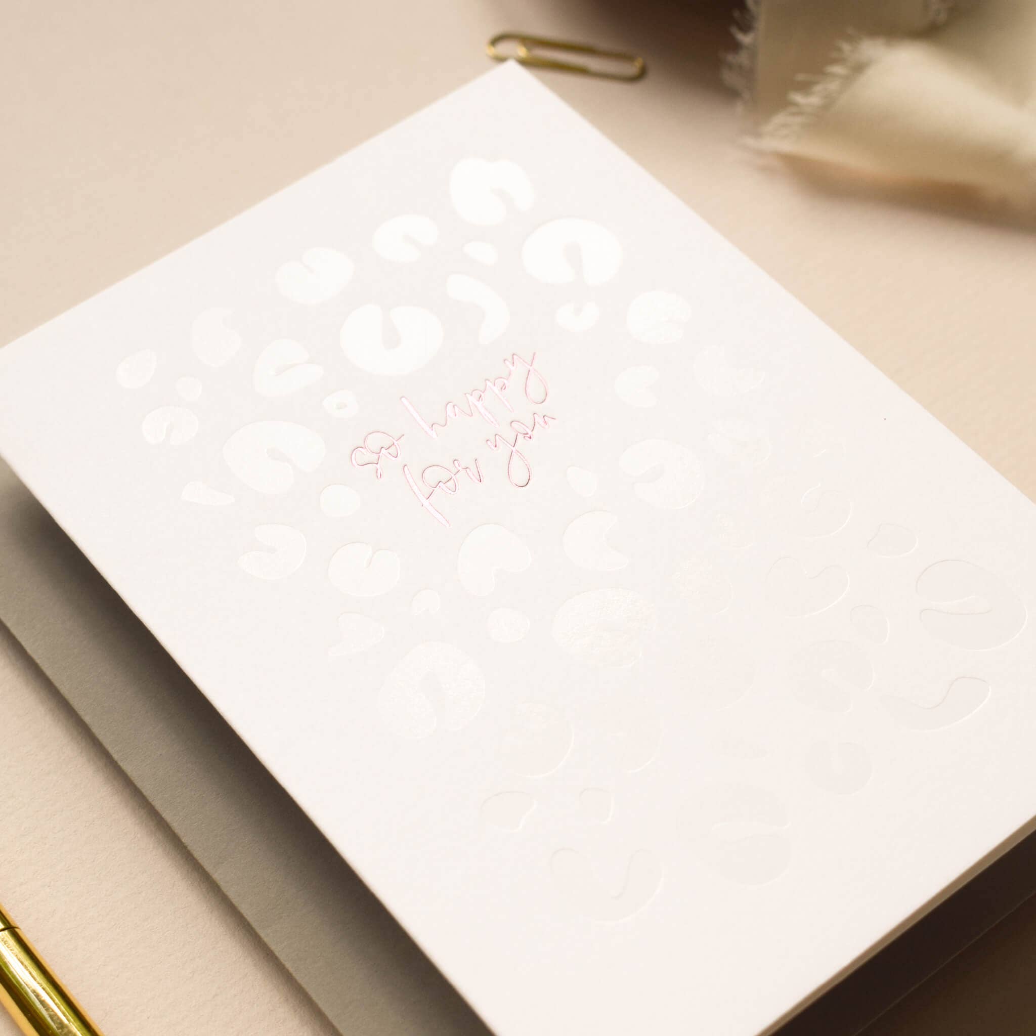 So Happy / Leopard Print - Luxury Greetings Card