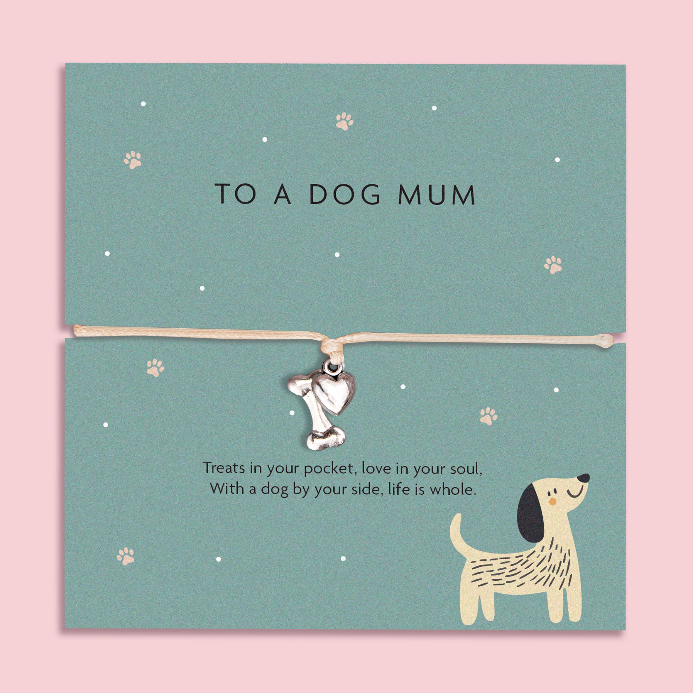 Dog Mum – Bone & Heart Charm Bracelet | Letterbox Love Bracelets