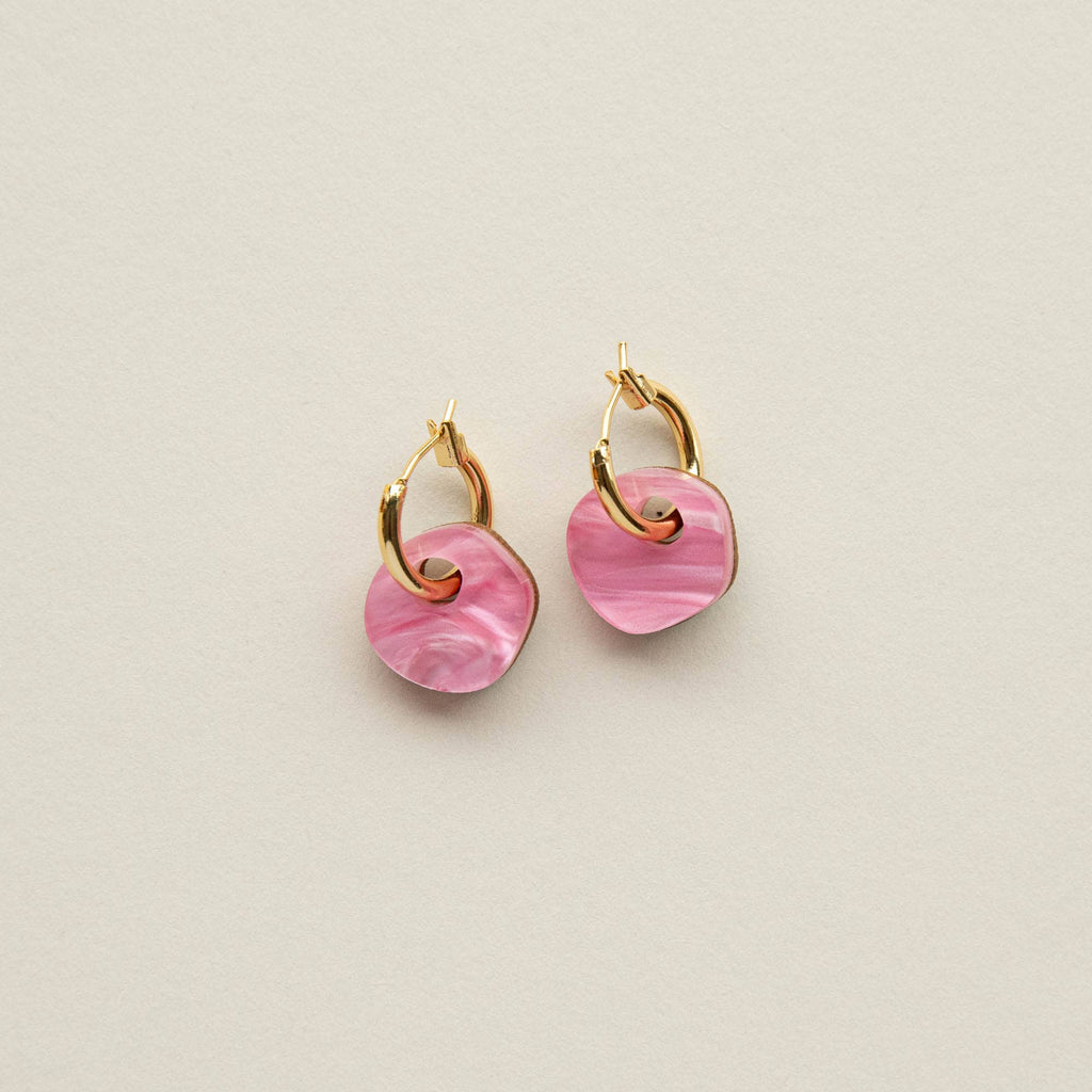 Surround Hoop Earrings : Pink