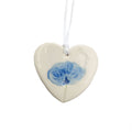 Handmade Ceramic Heart - Blue Flower