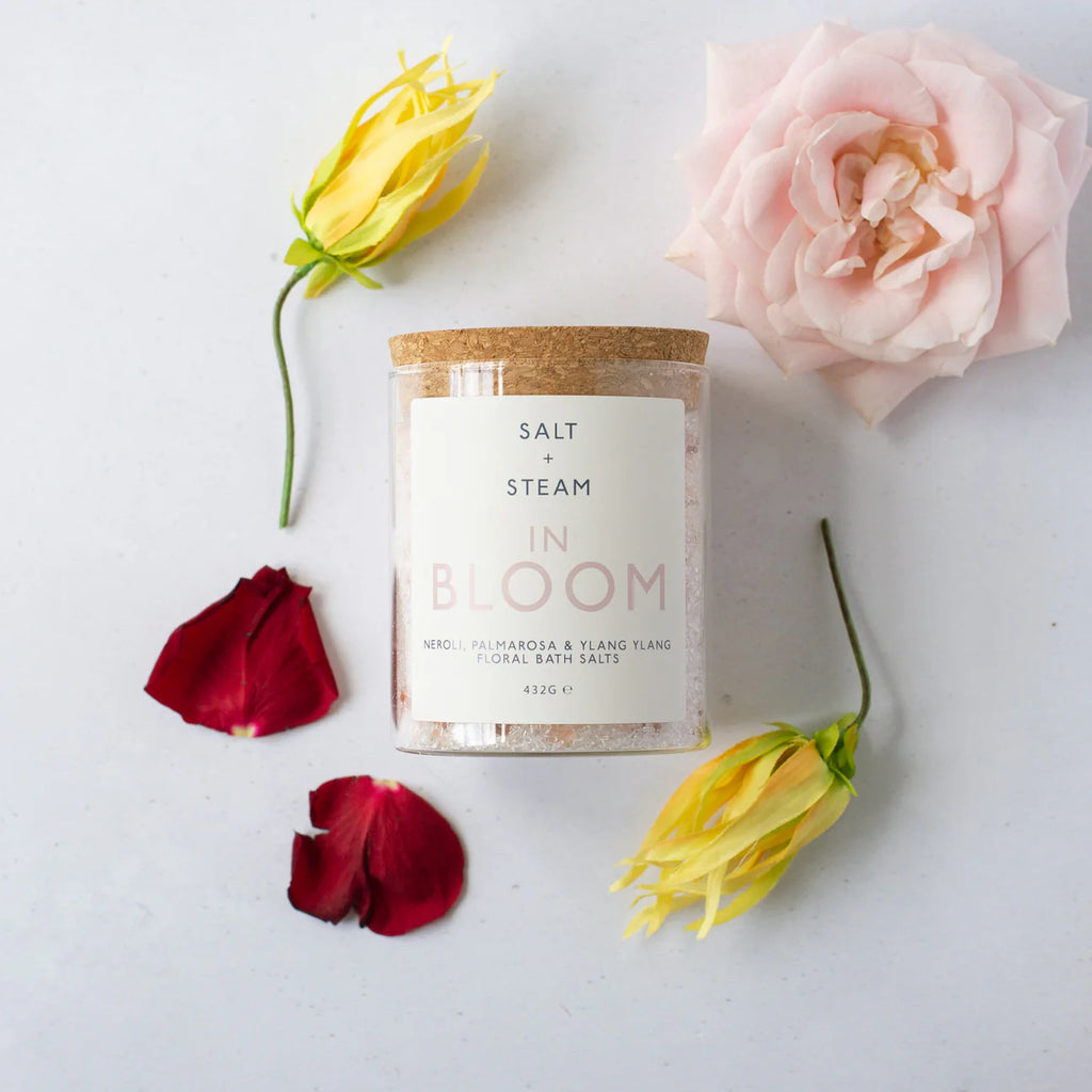 In Bloom - Rose, Neroli and Palmarosa Bath Salts, 432g Jar