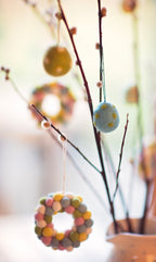 Mini Felt Easter Wreath - Handmade Hanging Decoration