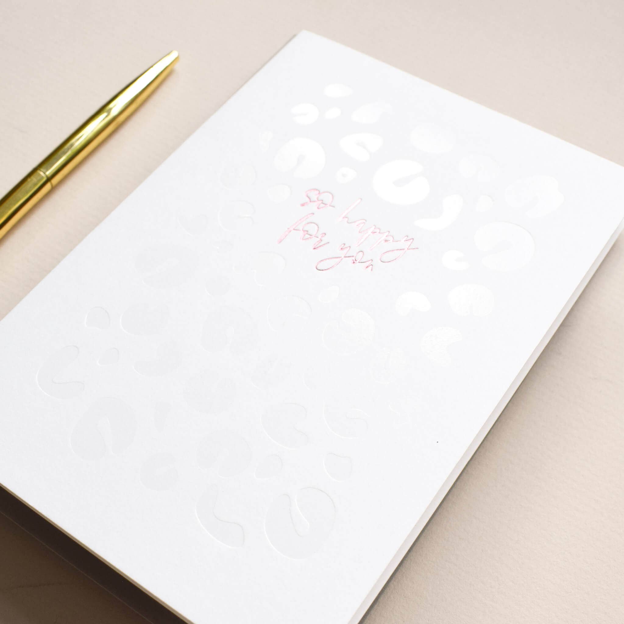 So Happy / Leopard Print - Luxury Greetings Card