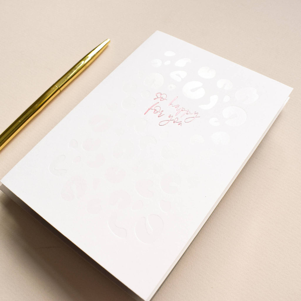 So Happy / Leopard Print - Luxury Greetings Card