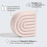Kitsch Argan Oil Conditioner Bar with text highlighting its benefits on a light gray background