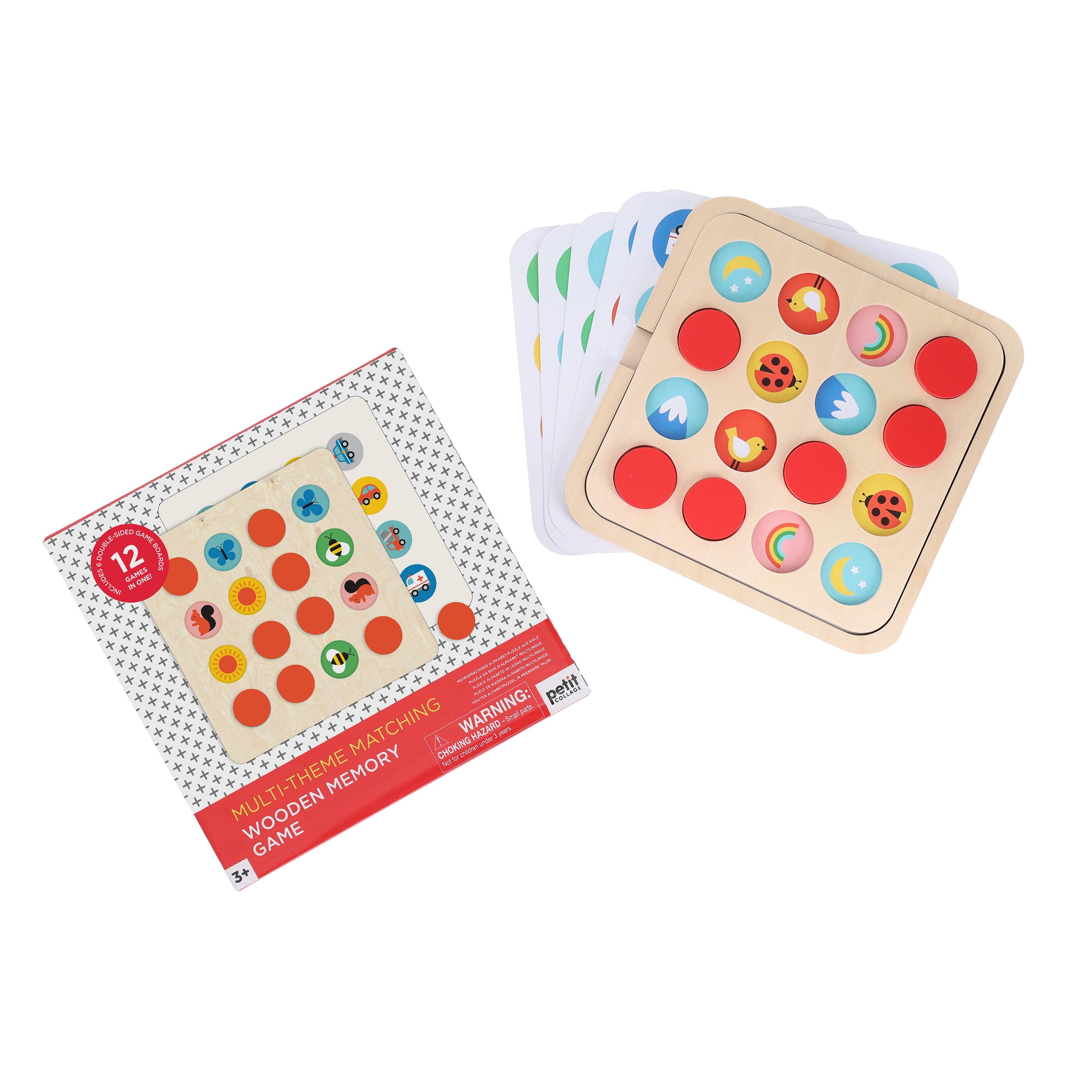 Wooden Matching Pairs Memory Game