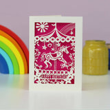 Carousel A6 Laser Cut Birthday Card