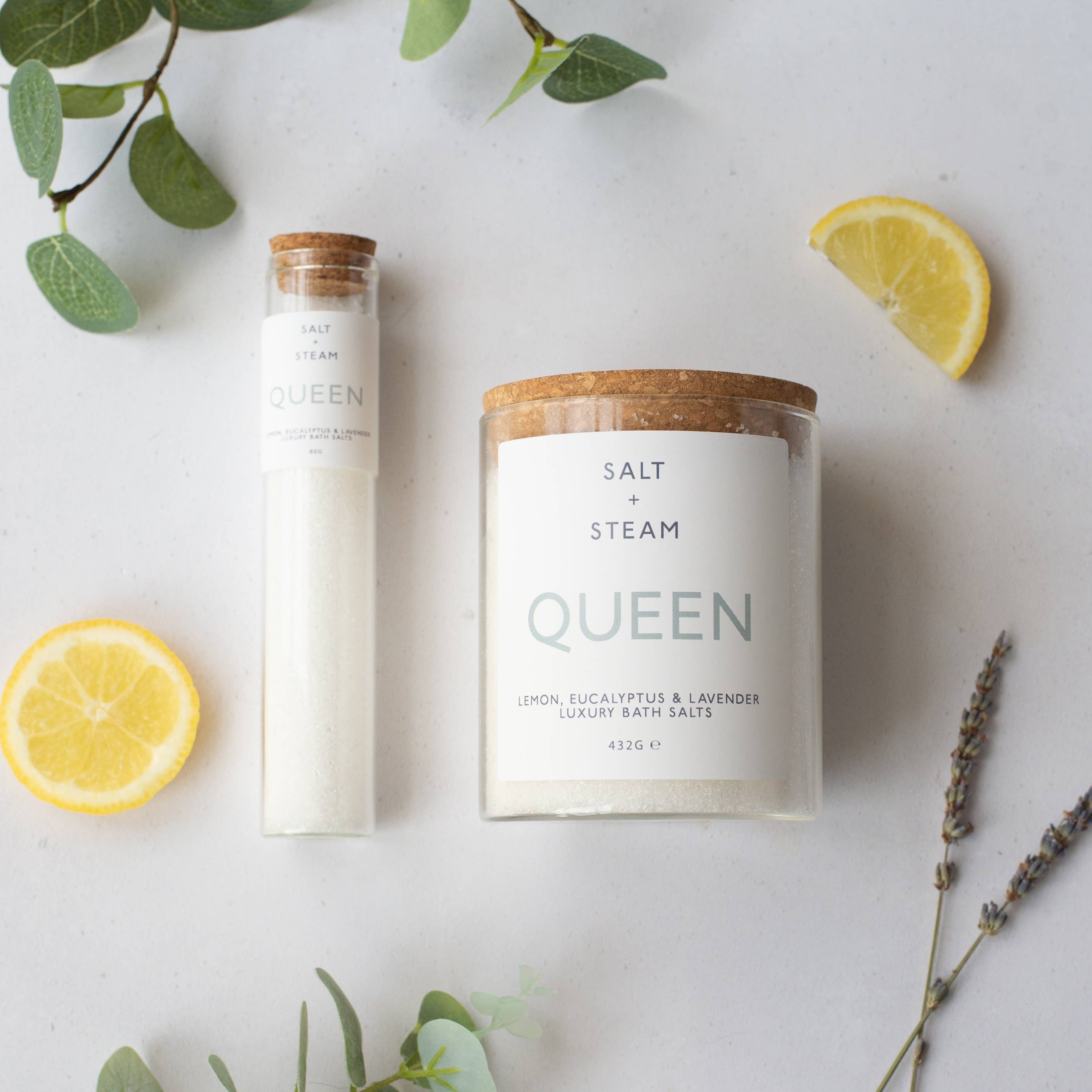 Queen - Lemon, Eucalyptus and Lavender Bath Salts, 432g Jar
