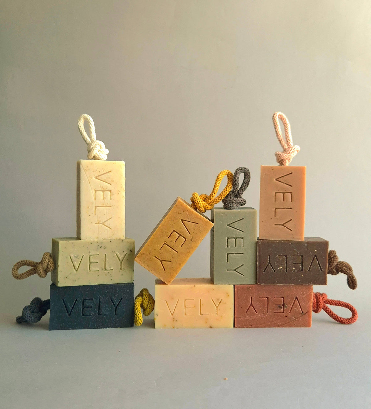 Vely Soapery “Amelie” Natural Handmade Soap On A Rope With Pink Clay