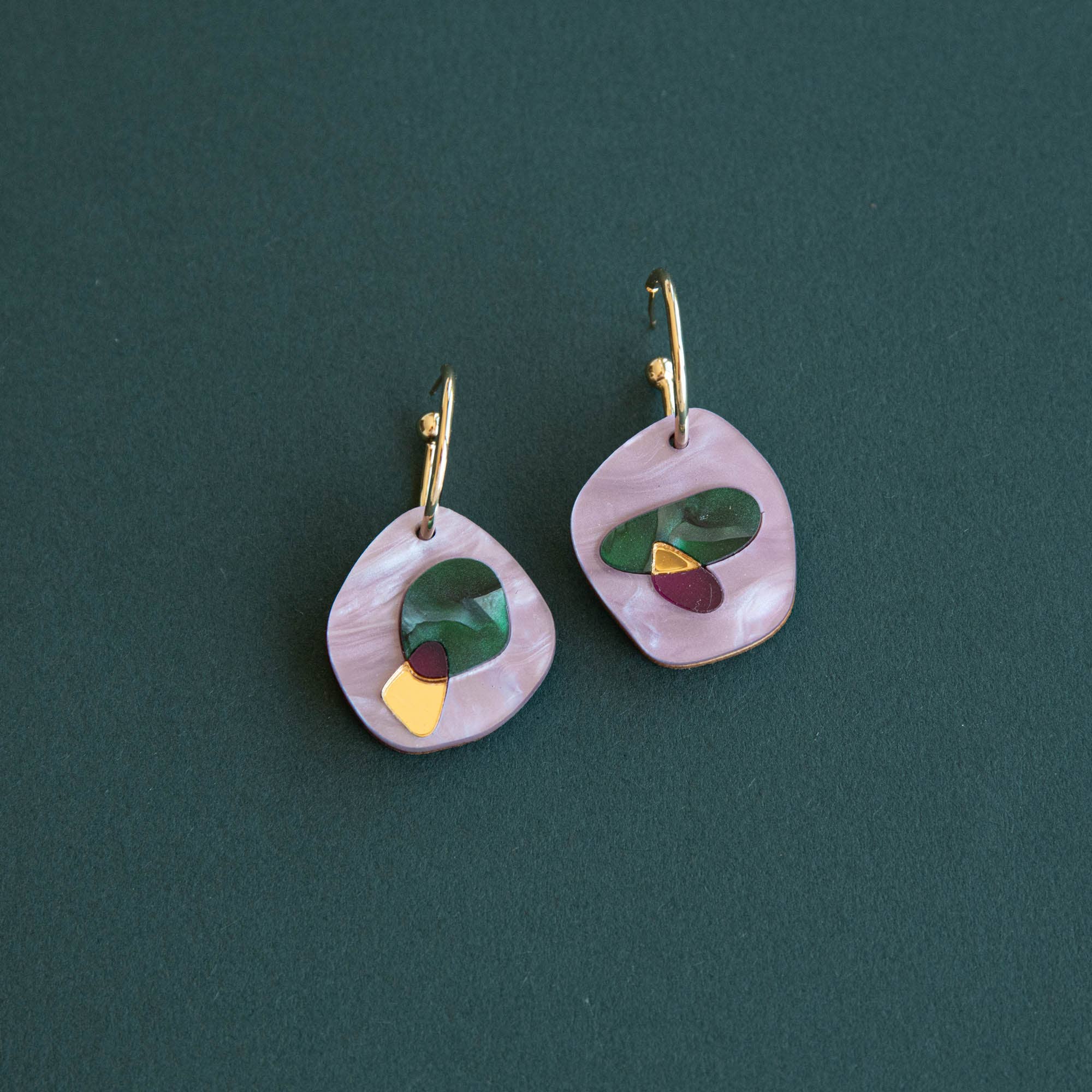 Puddle Hoop Earrings : Teal
