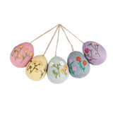 Handmade Large Felt Floral Easter Eggs (Pack of 5)