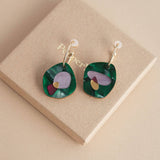 Puddle Hoop Earrings : Teal
